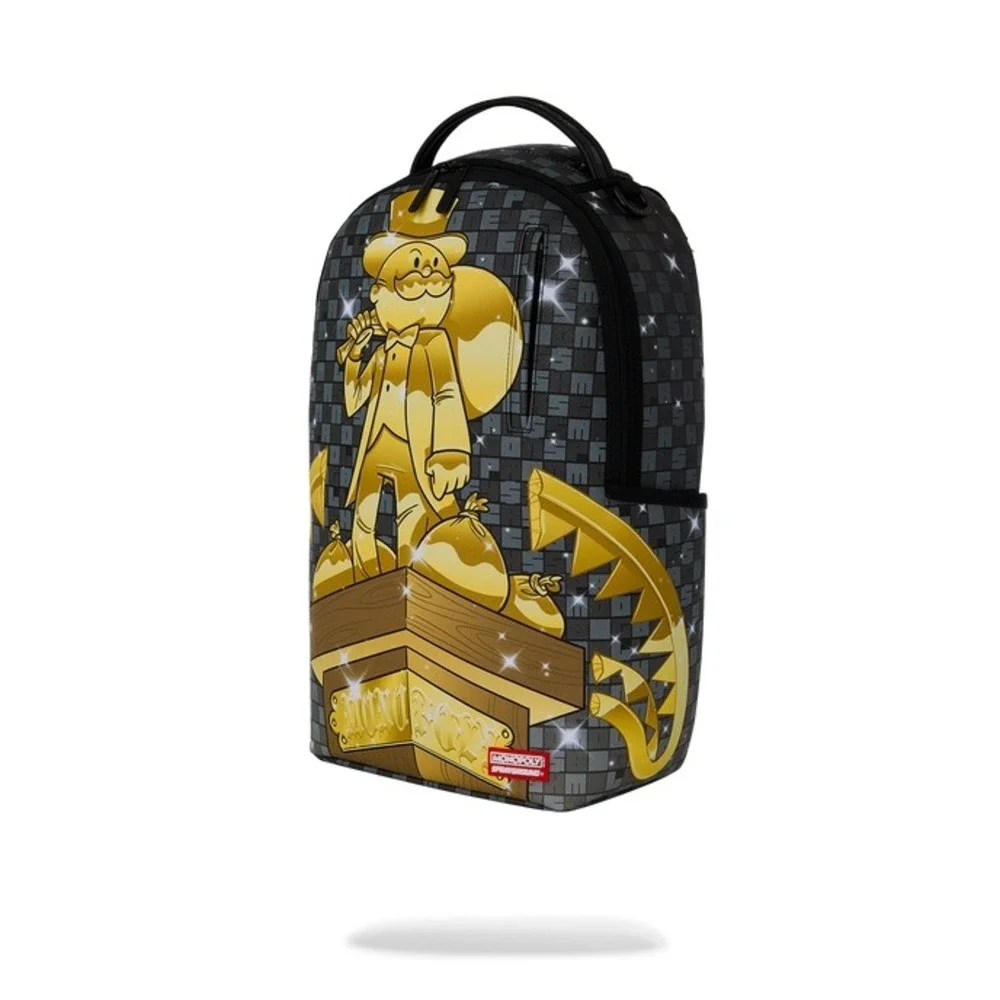 NEW Sprayground Monopoly Get The Gold Backpack Black Gold Unisex Streetwear